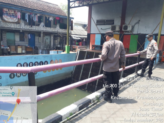 Patroli dan Pengecekan Debit Air di Jalan Tanjung Sadari oleh Polsek Krembangan