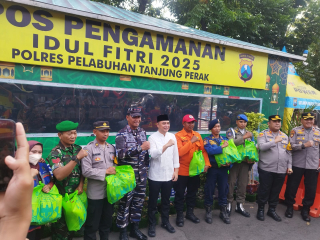 Kapolres Pelabuhan Tanjung Perak Bersama Forkopimda Surabaya Cek Kesiapan Pos Pengamanan Idul Fitri 1446 H