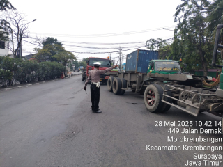 Polsek Krembangan Laksanakan Pengalihan Arus Lalu Lintas ke Jalan Demak