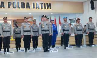 Polda Jawa Timur Ikuti Upacara Pemuliaan Nilai - nilai Luhur Tribrata Sambut Hari Bhayangkara ke -79