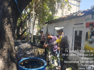 Polsek Semampir Laksanakan Patroli Harkamtibmas dan Pemantauan Program Budidaya Ikan Lele di Kampung Tangguh