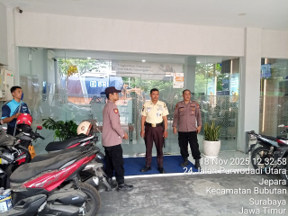 Patroli dan Sambang Polsek Krembangan di Bank BRI Jalan Demak Surabaya