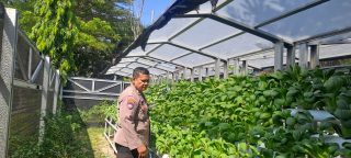 Bhabinkamtibmas Pabean Cantikan Berikan Pembinaan Program Ketahanan Pangan Hidroponik di Taman Petekkan Riverside