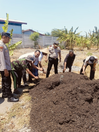 Polres Tanjung Perak Salurkan 2 Kubik Kompos untuk Lahan Jagung Kenjeran, Dukung Program Ketahanan Pangan