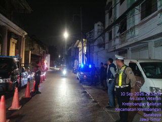 Polsek Pabean Cantikan Patroli Kamtibmas di Jalan Bongkaran, Antisipasi 3C dan Balap Liar