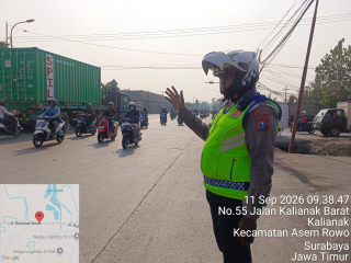 Satlantas Polres Pelabuhan Tanjung Perak Rutin Gelar Patroli dan Pengaturan Lalu Lintas