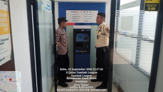 Polsek Asemrowo Patroli Objek Vital Panin Bank Tambak Langon, Antisipasi 3C