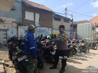 Bhabinkamtibmas Pegirian Sampaikan Imbauan Antisipasi Curanmor di RSUD Husada Prima