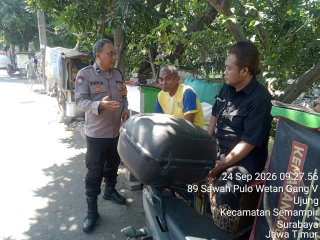 Bhabinkamtibmas Ujung Sambang Warga Sawah Pulo Wetan, Sampaikan Pesan Kerukunan dan Antisipasi Curanmor