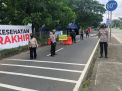 Polsek Kenjeran Gelar Operasi Penertiban Masker di Akses Tol Suramadu