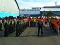 Kasat Sabhara Polres Tanjung Perak Pimpin Simulasi Pengamanan Aksi Demo