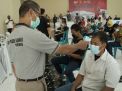 Ribuan Banser dan Kunitas Disuntik Vaksin COVID-19 di Polresta Sidoarjo