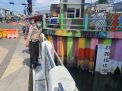 Polsek Krembangan Patroli di Pintu Air Jembatan Suroboyo, Terpantau Ketinggian Air Dalam Batas Normal