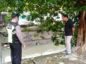 Polek Semampir Lakukan Pengecekan Debit Air di Sungai Pegirian, Terpantau Masih Dalam Batas Normal