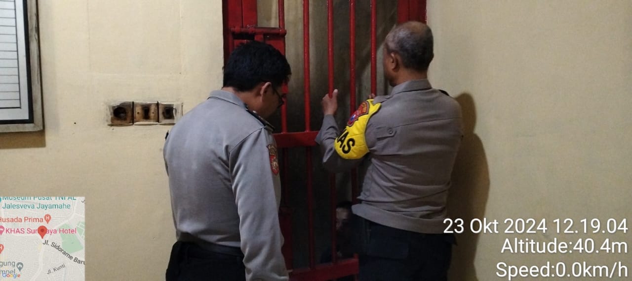 Patroli Pengecekan Ruang Tahanan di Polsek Semampir