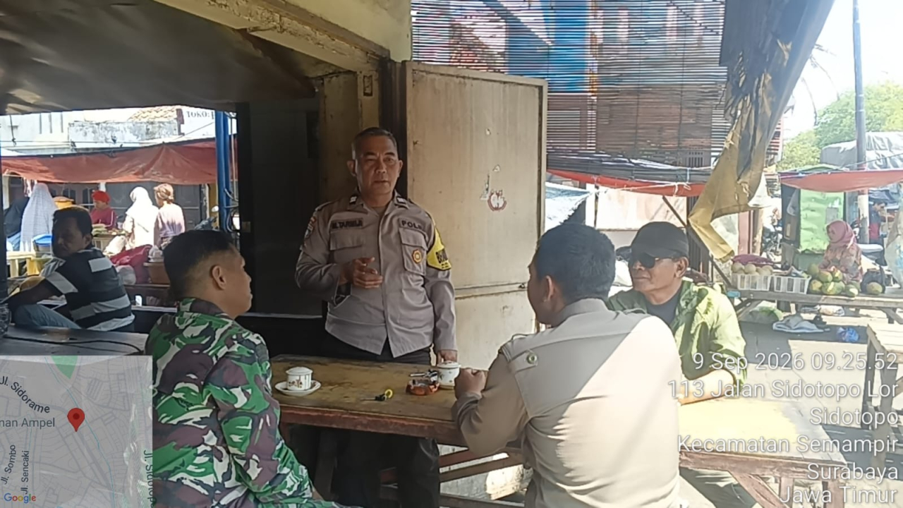Bhabinkamtibmas Sidotopo Koordinasi 3 Pilar, Bahas Anjal hingga Kondisi Taman Kota