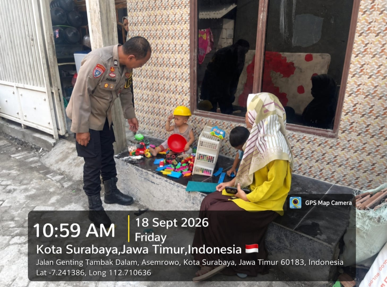 Bhabinkamtibmas Genting Kalianak Sambang Warga, Sampaikan Imbauan Kamtibmas