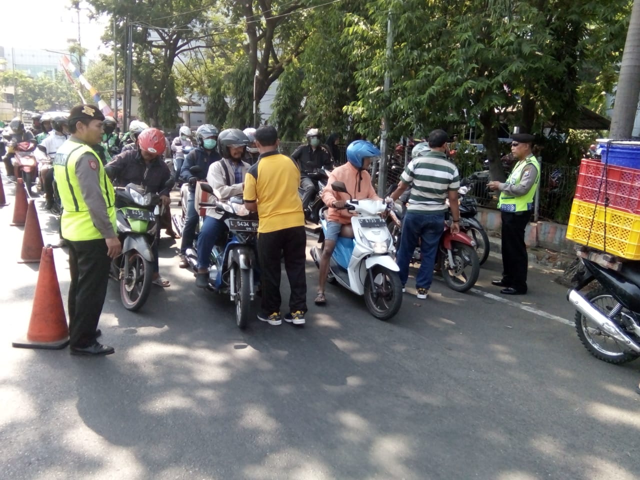 Polsek Pabean Cantikan Gelar Operasi Cipkon di Jalan Stasiun Kota