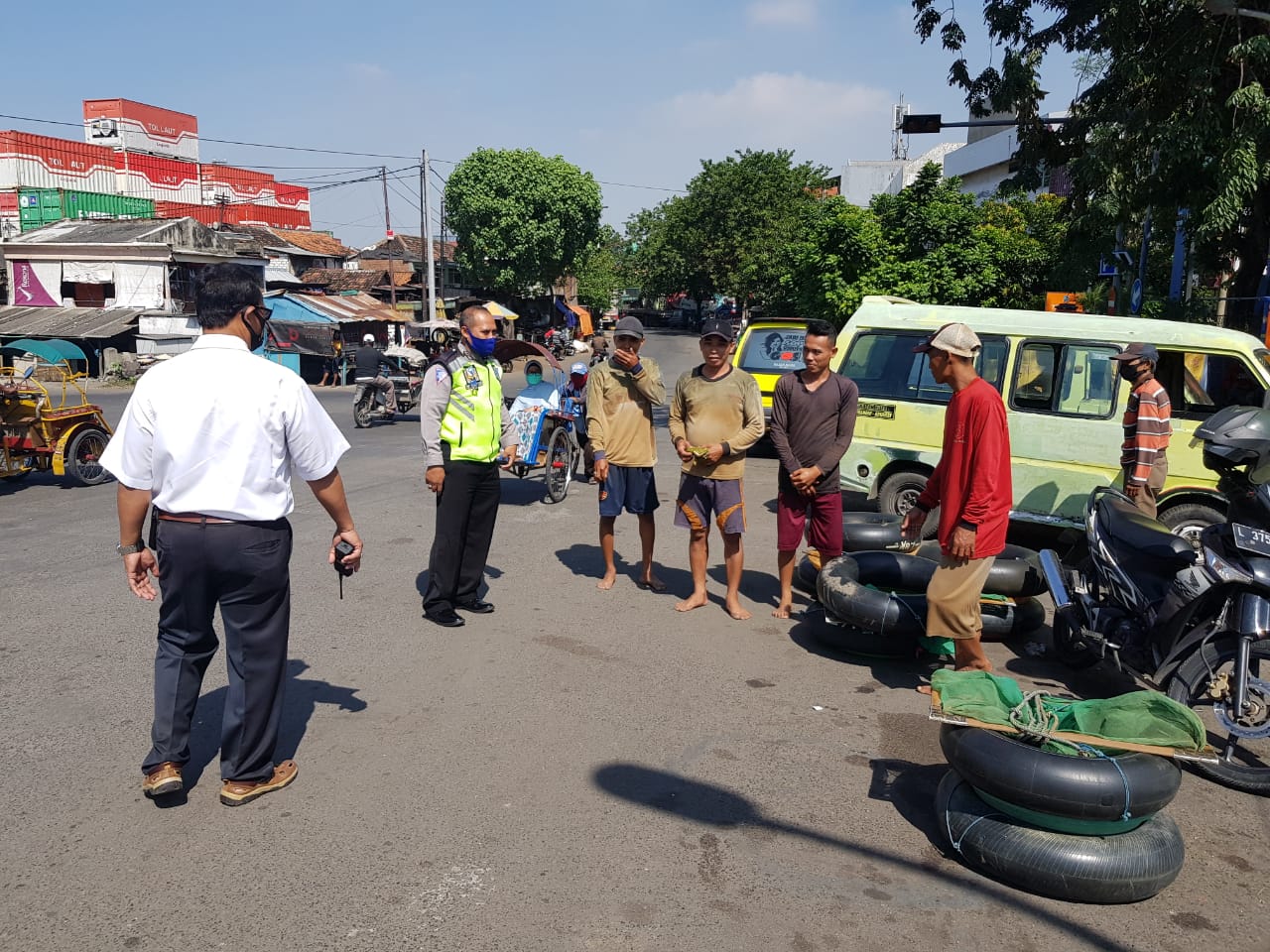 Polsek Pabean Cantikan Jaring 11 Pelanggar Dalam Operasi Masker di Jalan Benteng