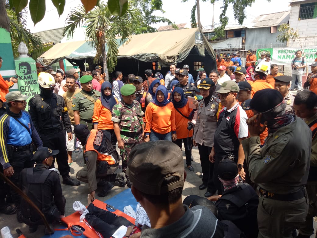 Kapolsek Krembangan Hadiri Kegiatan Simulasi Penanganan Bencana & Kebakaran