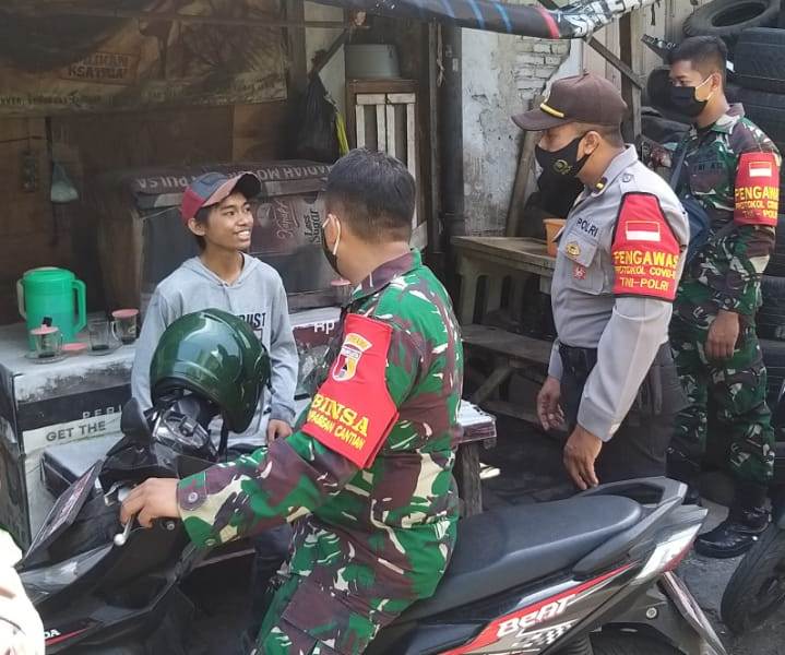 Polsek Pabean Cantikan Bareng Satpol PP & Koramil Lakukan Operasi Penertiban Masker Mobile Pagi Hari