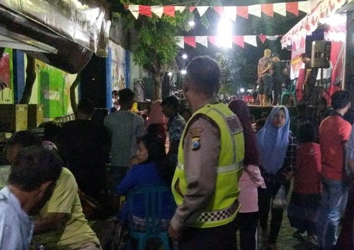 Babinkamtibmas Nyamplungan Kawal Pagelaran Pentas Seni HUT Ke 74 RI