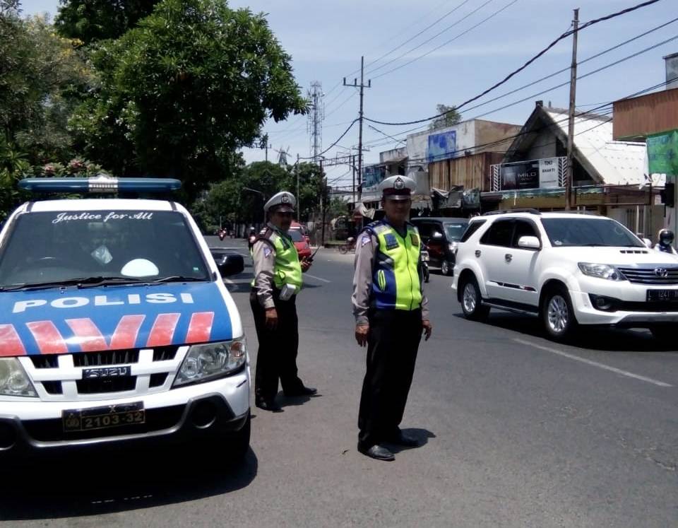 Polsek Pabean Cantikan Amankan Jalur Kunjungan Kapolda