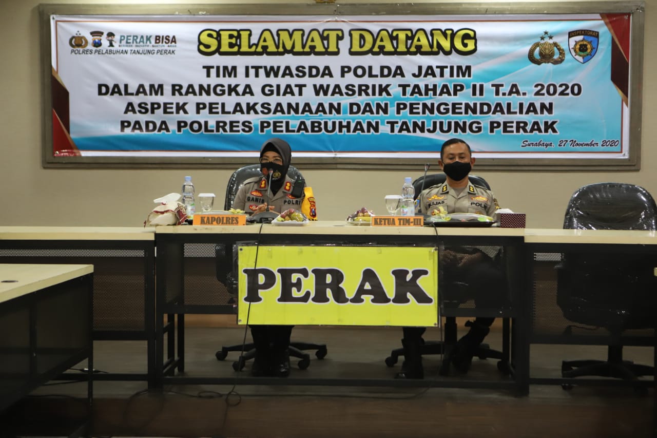 Kapolres Tanjung Perak Bersama PJU Terima Kunjungan Tim Wasrik Itwasda Polda Jatim