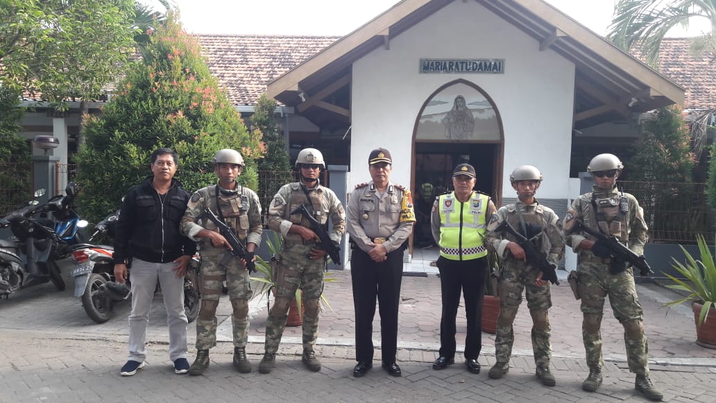 Gereja Maria Ratu Damai Dijaga Personil Gabungan
