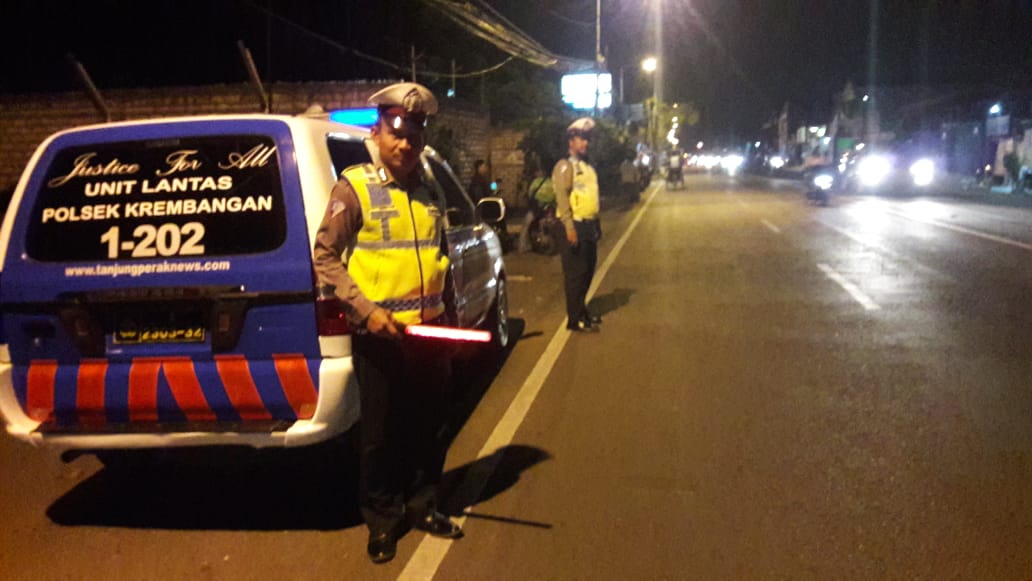 Antisipasi Kriminalitas, Polsek Krembangan Patroli Malam di Jalan Gadukan