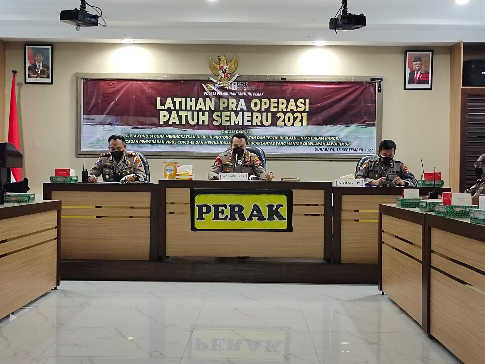 Wakapolres Tanjung Perak Pimpin Latpra Ops Patuh Semeru 2021