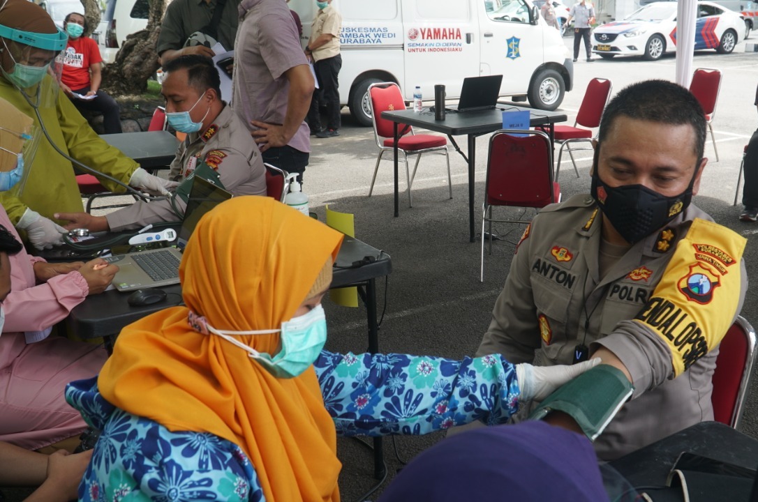 Anggota Polri di Polrestabes/ta Jajaran Polda Jatim, Hari Ini Serentak Menerima Vaksinasi Covid-19