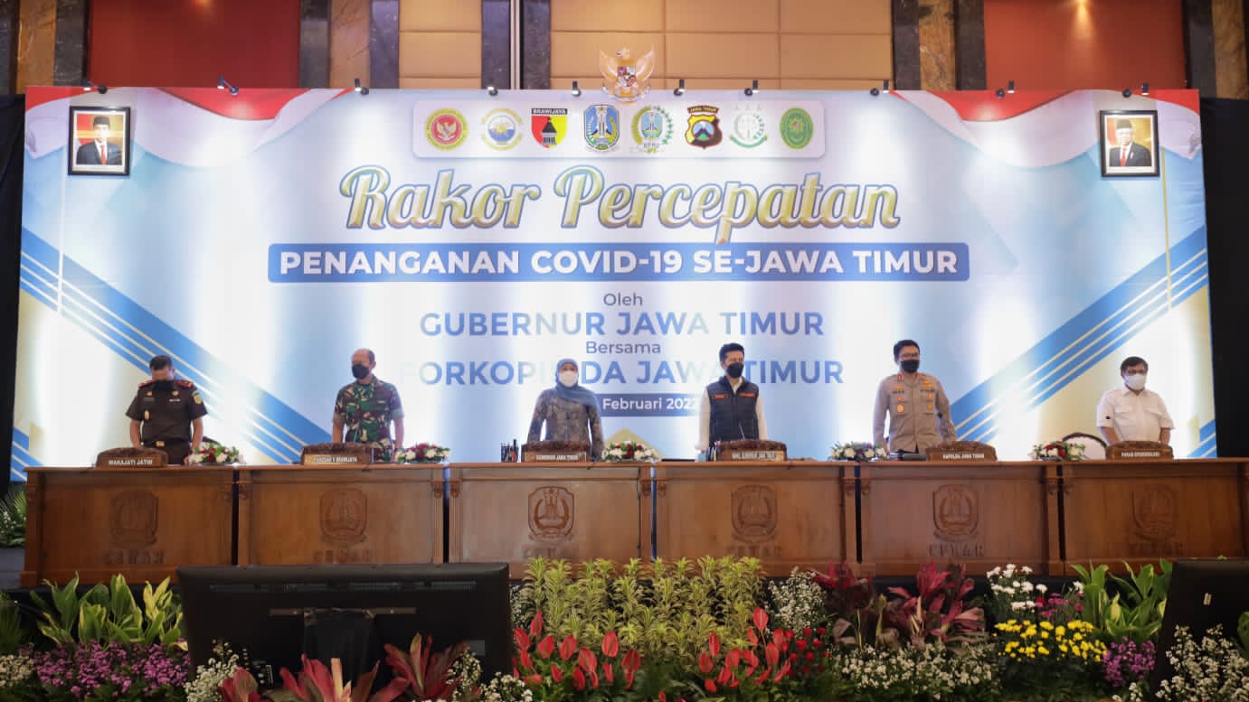 Siapkan Strategi Hadapi Gelombang 3, Forkopimda Jatim Gelar Rakor Percepatan Penanganan Covid-19