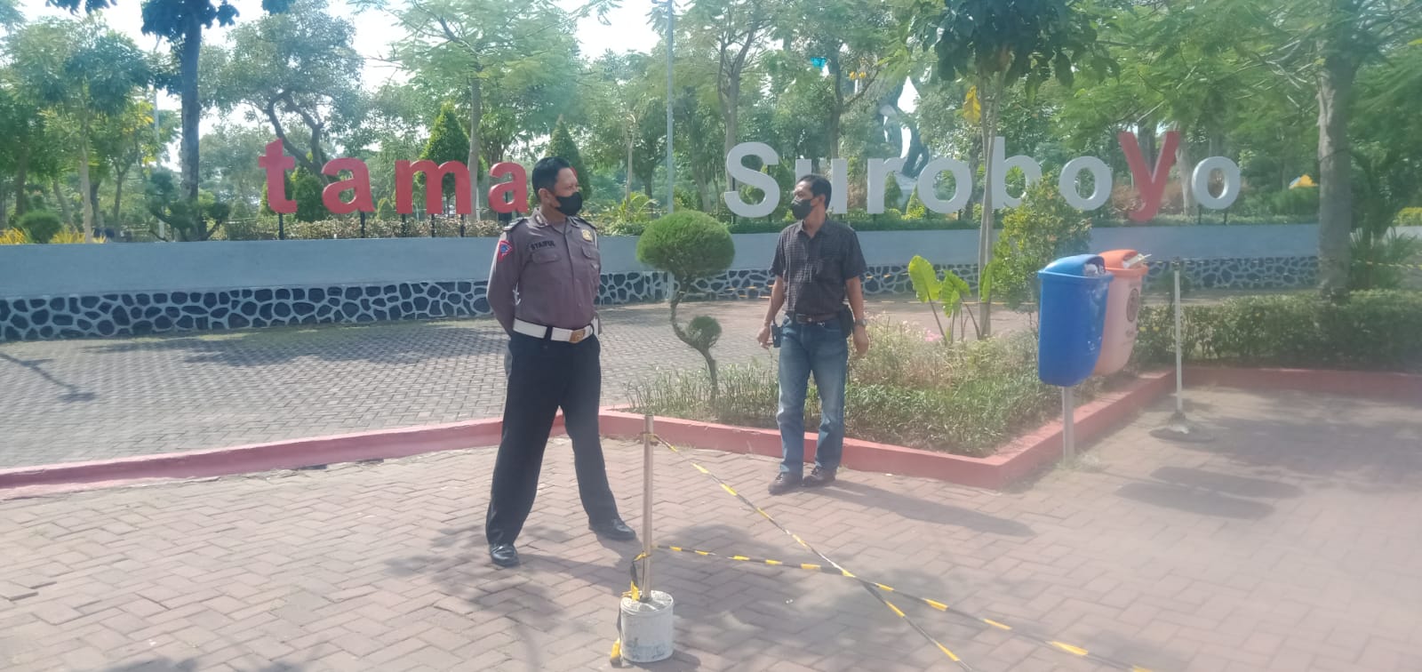 Polsek Kenjeran Lakukan Patroli Pemantauan 3C di Taman Suroboyo