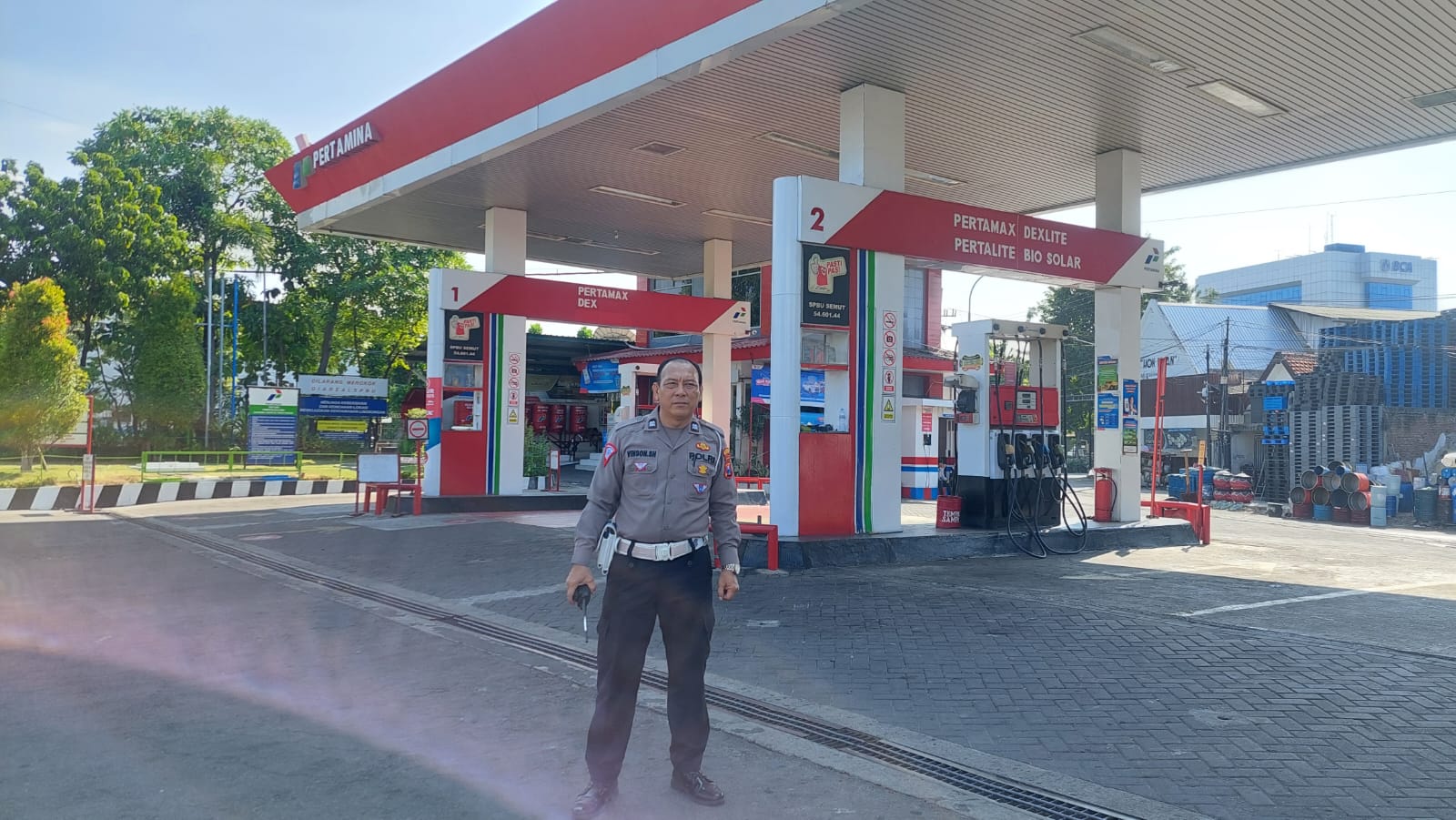 Polsek Pabean Cantikan Laksanakan Patroli Keamanan di SPBU, Waspada Kerawanan